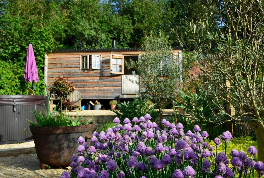 Luxury, Rural Shepherds Hut With Hot Tub Nr Bath Bristol Buitenkant foto